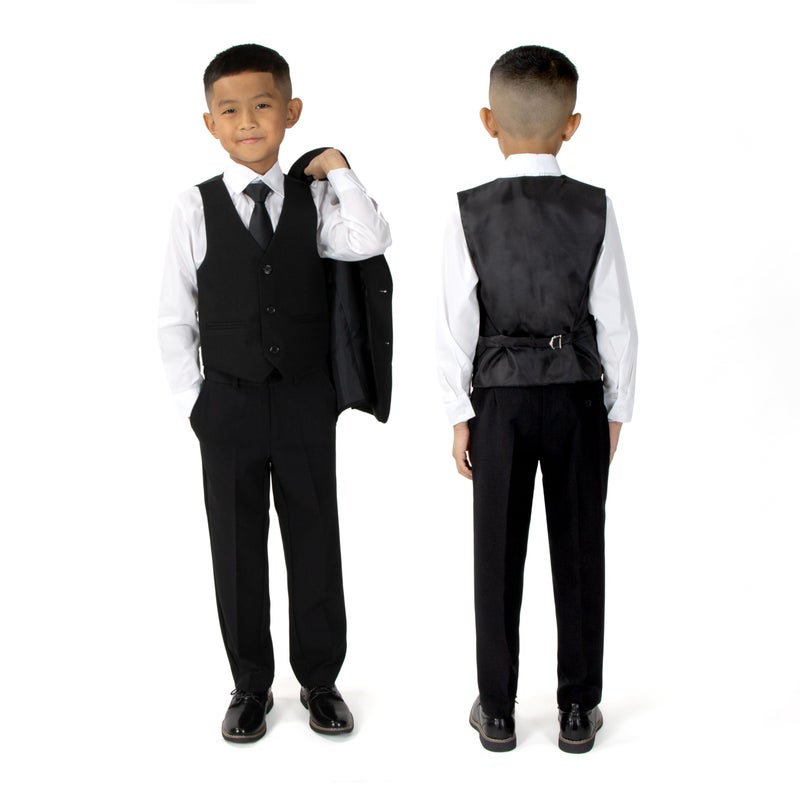 Spring Notion Big Boys' Modern Fit Black Suit Set 10 - Image 3
